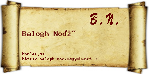 Balogh Noé névjegykártya